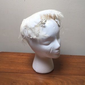 Vintage White Feather Cap